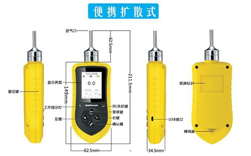 四合一氣體檢測儀尺寸圖